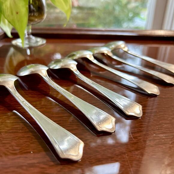 Vintage Oneida Community Par Plate Ashley / Vernon Tea Spoons set of 6 - Picture 6 of 16